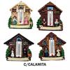Magnet Sommer Haus mit Thermometer, 4 assortiert