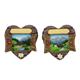Magnet Sommer Herzfenster mit Berglandschaft, 2 assortiert