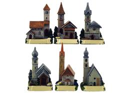 Magnet Sommer Kirche, 6 assortiert