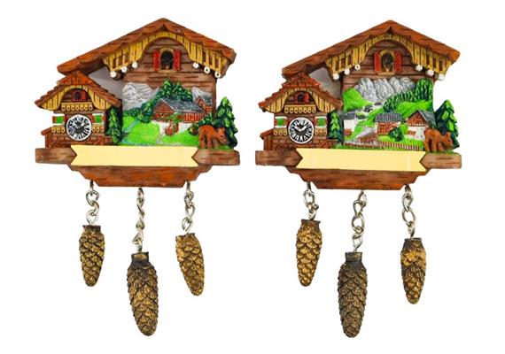 Magnet Sommer Kuckucksuhr, 2 assortiert
