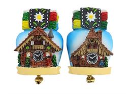 Magnet Sommer Kuckucksuhr mit Almhaus, 2 assortiert