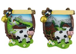 Magnet Sommer Kuh mit Glocke, 2 assortiert