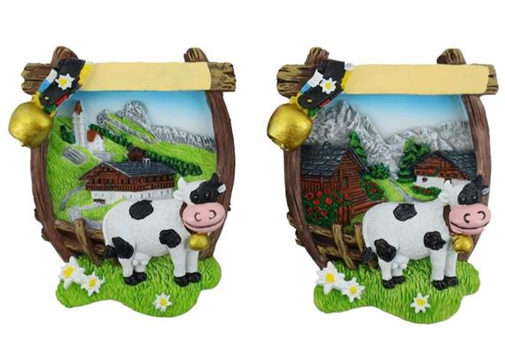 Magnet Sommer Kuh mit Glocke, 2 assortiert
