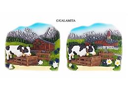 Magnet Sommer Kuh mit Landschaft, 2 assortiert