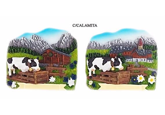 Magnet Sommer Kuh mit Landschaft, 2 assortiert