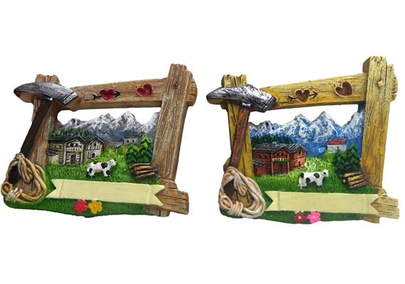 Magnet Sommer Landschaft in Zaun, 2 assortiert