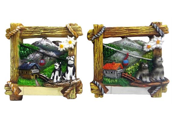 Magnet Sommer Seilbahn und Wölfe, 2 assortiert