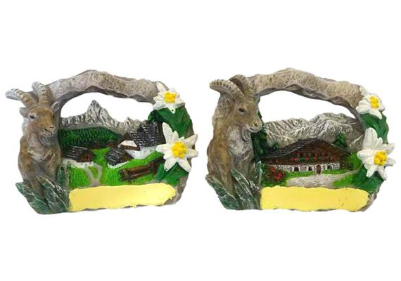 Magnet Sommerberge mit Steinbock, 2 assortiert
