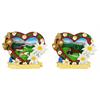 Magnet Sommerlandschaft Herz rot mit Edelweiss, 2 assortiert