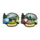 Magnet Sommerlandschaft in Holzrinde mit Gondel, 2 assortiert