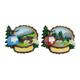Magnet Sommerlandschaft in Holzrinde mit Gondel, 2 assortiert