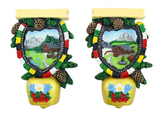 Magnet Sommerlandschaft Kuhglocke, 2 assortiert