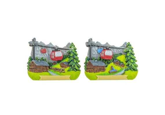 Magnet Sommerlandschaft mit Almhäuser, 2 assortiert