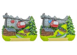 Magnet Sommerlandschaft mit Almhäuser, 2 assortiert