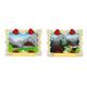 Magnet Sommerlandschaft mit Edelweissrahmen, 7x5cm, 2 assortiert