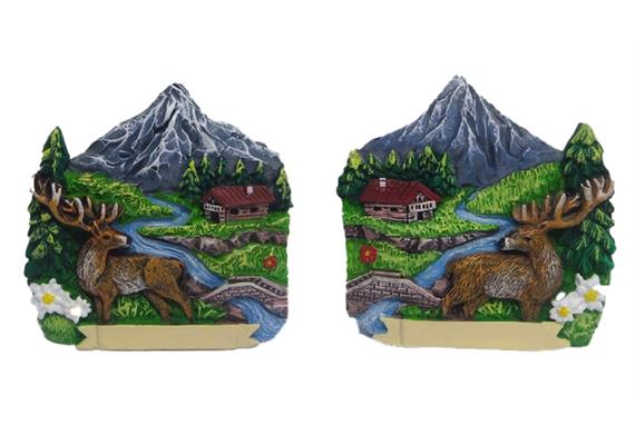 Magnet Sommerlandschaft mit Hirsch, 2 assortiert