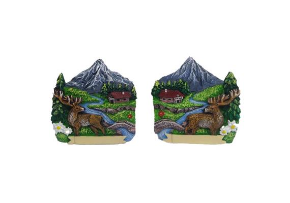 Magnet Sommerlandschaft mit Hirsch, 2 assortiert
