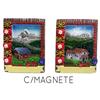 Magnet Sommerlandschaft mit Holzrahmen, 2 assortiert