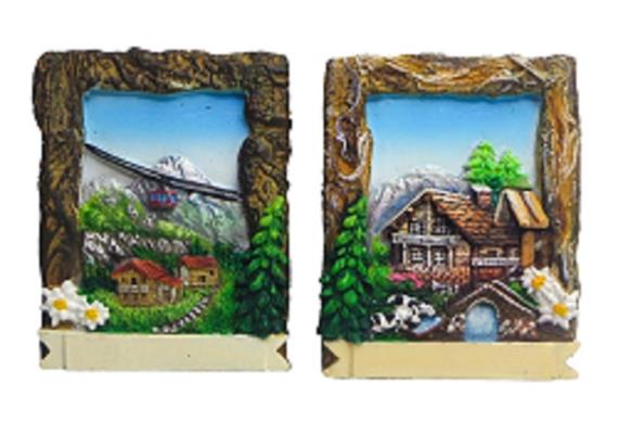 Magnet Sommerlandschaft mit Seilbahn, 2 assortiert