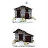 Magnet Steinhaus Winter mit Edelweiss, 2 assortiert