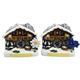 Magnet Winter Almhütte mit Enzian und Uhr, 2 assortiert