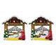 Magnet Winter Almhütte mit rotem Skischuh, 2 assortiert