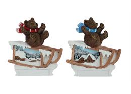 Magnet Winter Braunbär auf Schlitten, 2 assortiert