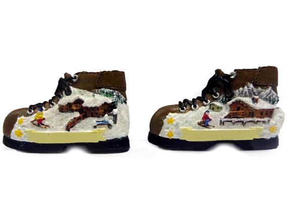 Magnet Winter Harz mit Stiefel, 2 assortiert