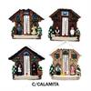 Magnet Winter Haus mit Thermometer, 4 assortiert