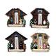 Magnet Winter Haus mit Thermometer, 4 assortiert