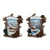 Magnet Winter Holzrahmen mit Schneehütte, 2 assortiert