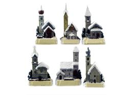 Magnet Winter Kirchen, 6 assortiert