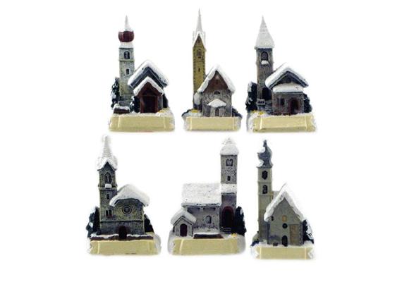 Magnet Winter Kirchen, 6 assortiert