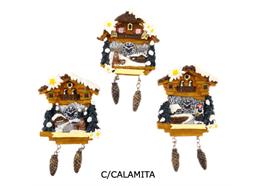 Magnet Winter Kuckucksuhr, 3 assortiert