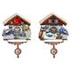 Magnet Winter Kuckucksuhr mit Pendel, 2 assortiert