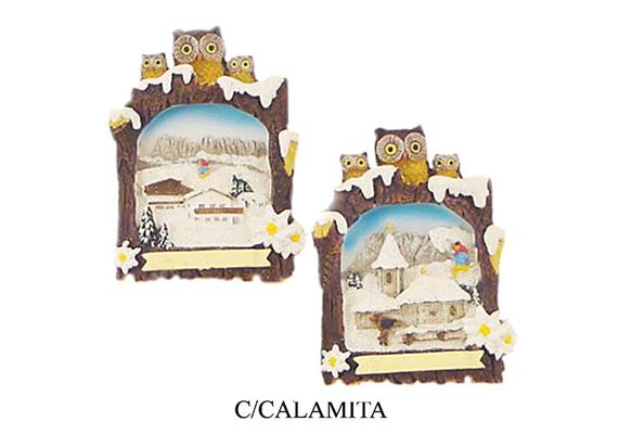 Magnet Winter mit Eulen, 2 assortiert