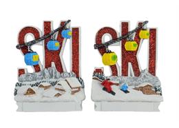 Magnet Winter mit Ski Schriftzug, 2 assortiert