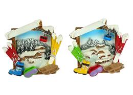 Magnet Winter Ski, Schuhe, Kabine, Schlitten, 2 assortiert