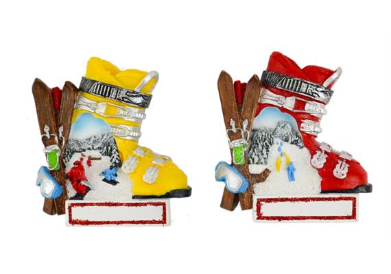 Magnet Winter Skischuh mit Ski, 2 assortiert