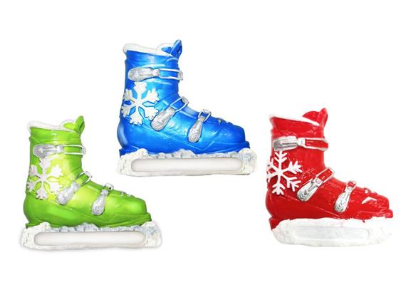 Magnet Winter Skischuhe rot/blau/grün, 3 assortiert