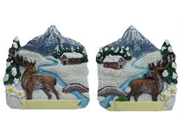 Magnet Winterbergland mit Hirsch, 2 assortiert