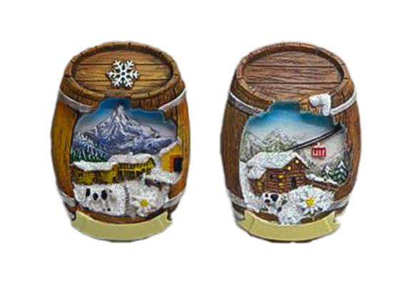 Magnet Winterlandschaft in Fass, 2 assortiert