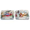 Magnet Winterlandschaft mit Almhütte und Bergen im Hintergrund, 2 assortiert
