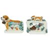 Magnet Winterlandschaft mit Bernhardiner Hund, 2 assortiert