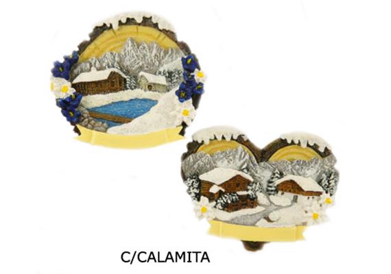 Magnet Winterlandschaft mit Blumen, 2 assortiert