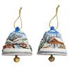 Magnet Winterlandschaft mit Glocke und Almhäuser, 2 assortiert