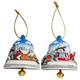 Magnet Winterlandschaft mit Glocke und Skifahrer, 2 assortiert