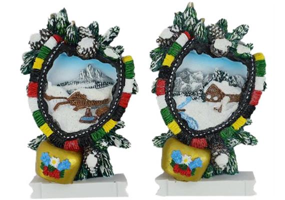 Magnet Winterlandschaft mit grosser Glocke, 2 assortiert