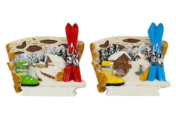 Magnet Winterlandschaft mit Ski, 2 assortiert