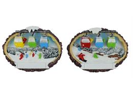 Magnet Winterlandschaft mit Skipiste und Gondel, 2 assortiert